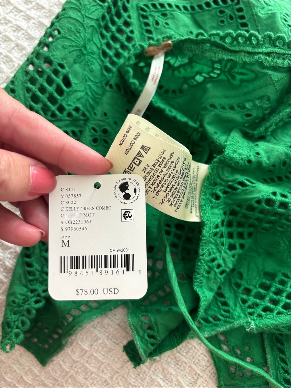 NWT Free People Green Crochet Halter Tank Top - Picture 7 of 8